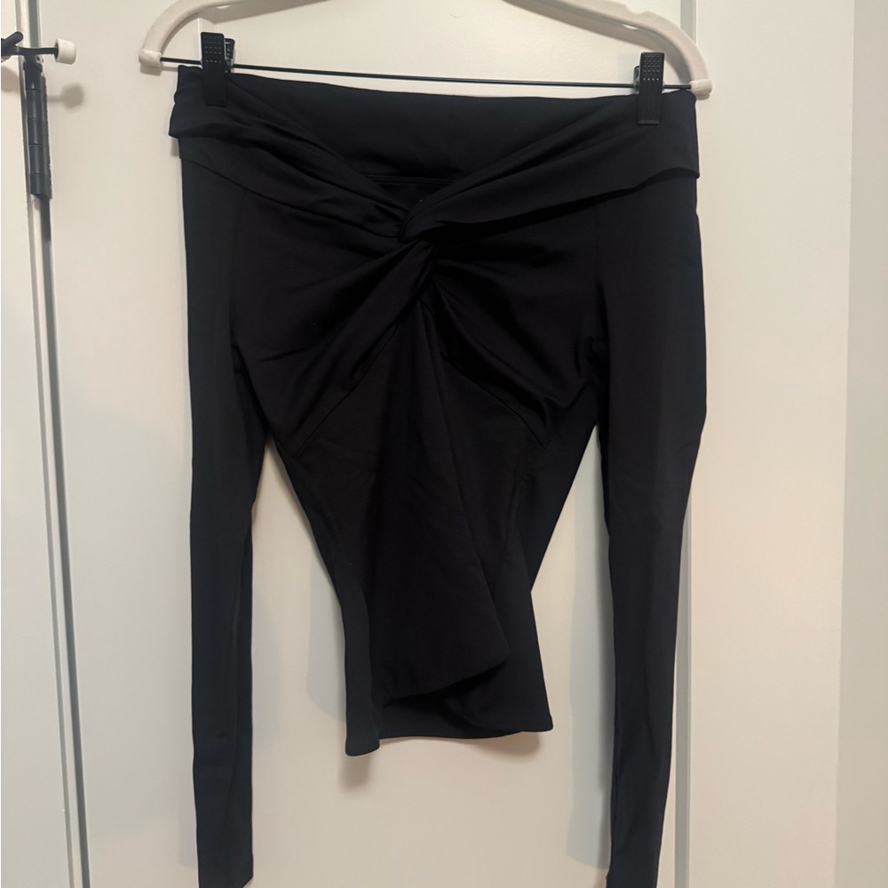 Aritzia Contour Off The Shoulder Black Top